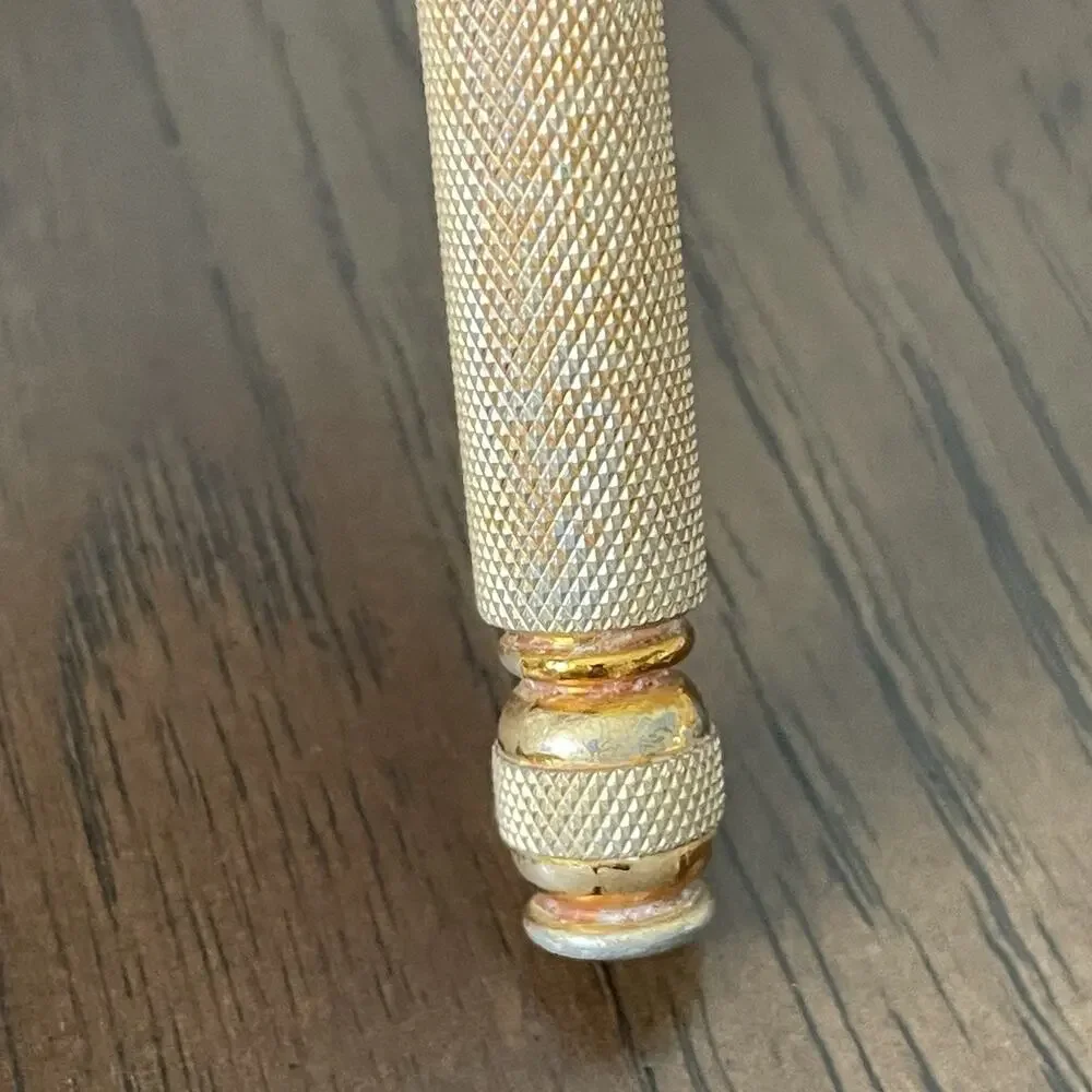 Vintage Original 1940's Gillette Gold Tech Ball End Safety Razor Metal USA READ